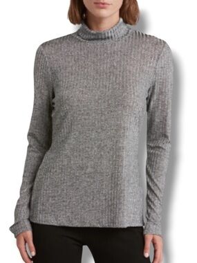 DKNY Women’s Grey Long Sleeve Ribbed Turtleneck Sweater Top NWT